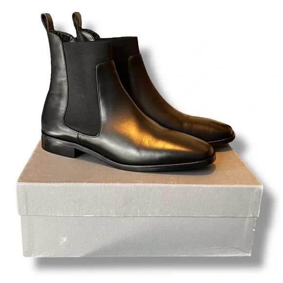 NEW! Everlane Womens The Italian Chelsea Square Toe Boots Black Leather Sz 10.5 - Picture 9 of 9